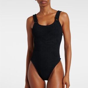 Hunza G Domino one piece swimsuit in black NWT